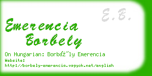 emerencia borbely business card